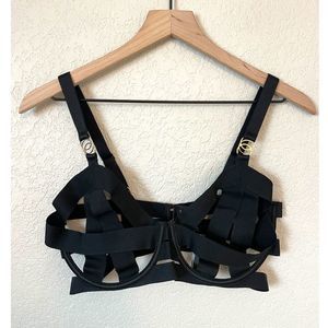 Victoria's Secret Dream Angels 38D Black Very Sexy Strappy Balconette Bra